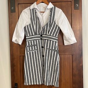 Euc stylewe black & white 1 piece jumper dress